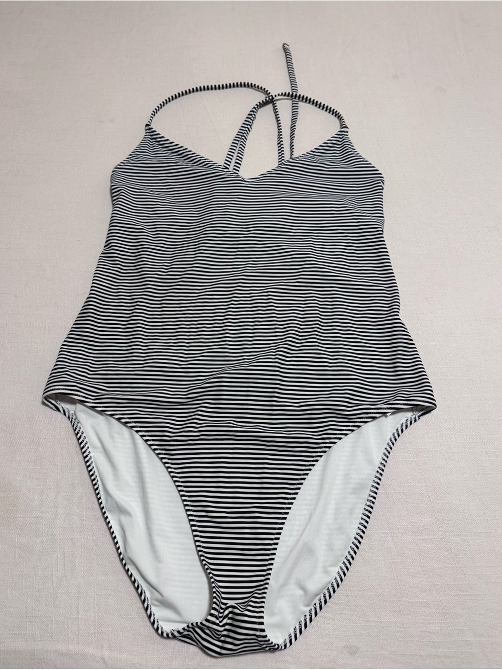Aerie Black & White Striped One Piece